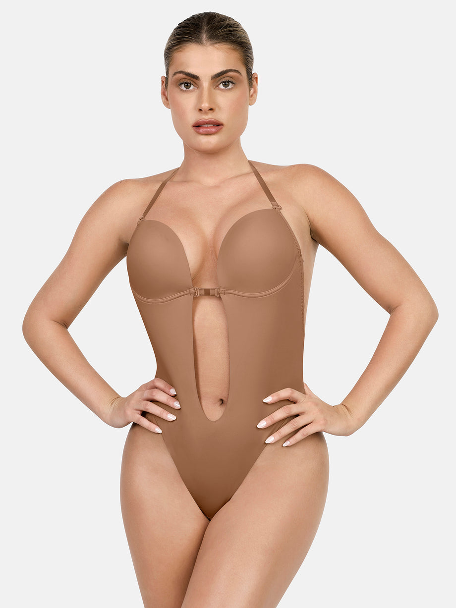 Strapless plunge bodysuit deals