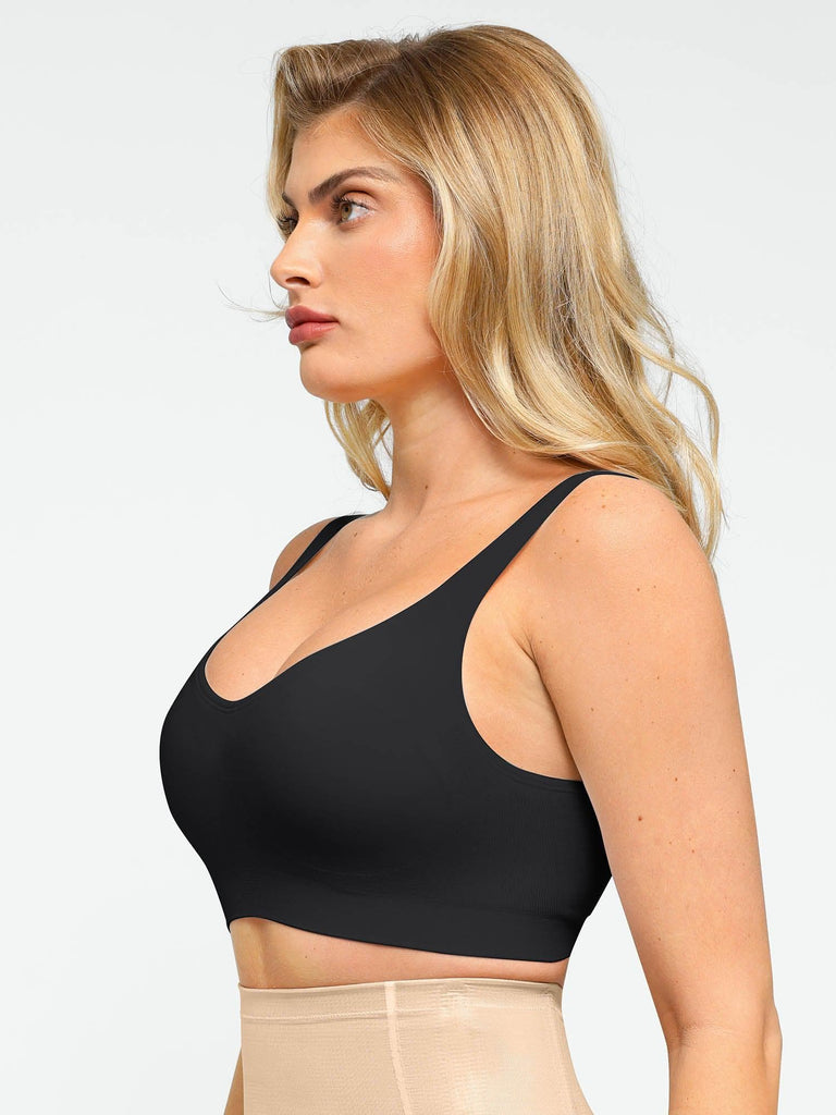 Popilush? NY230016  Seamless Wide-Strap Wire-Free Bra