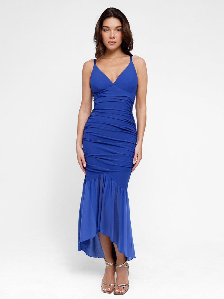 Popilush? Bodycon Shaping Slip Dress Summer The Shapewear Dress Bluetag Cooling Ruched Sheer Mesh Maxi