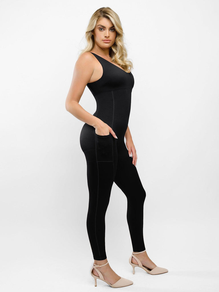 Popilush? Yoga Gym One Piece Workout Jumpsuit Summer Outfits The Shapewear Jumpsuit Halter