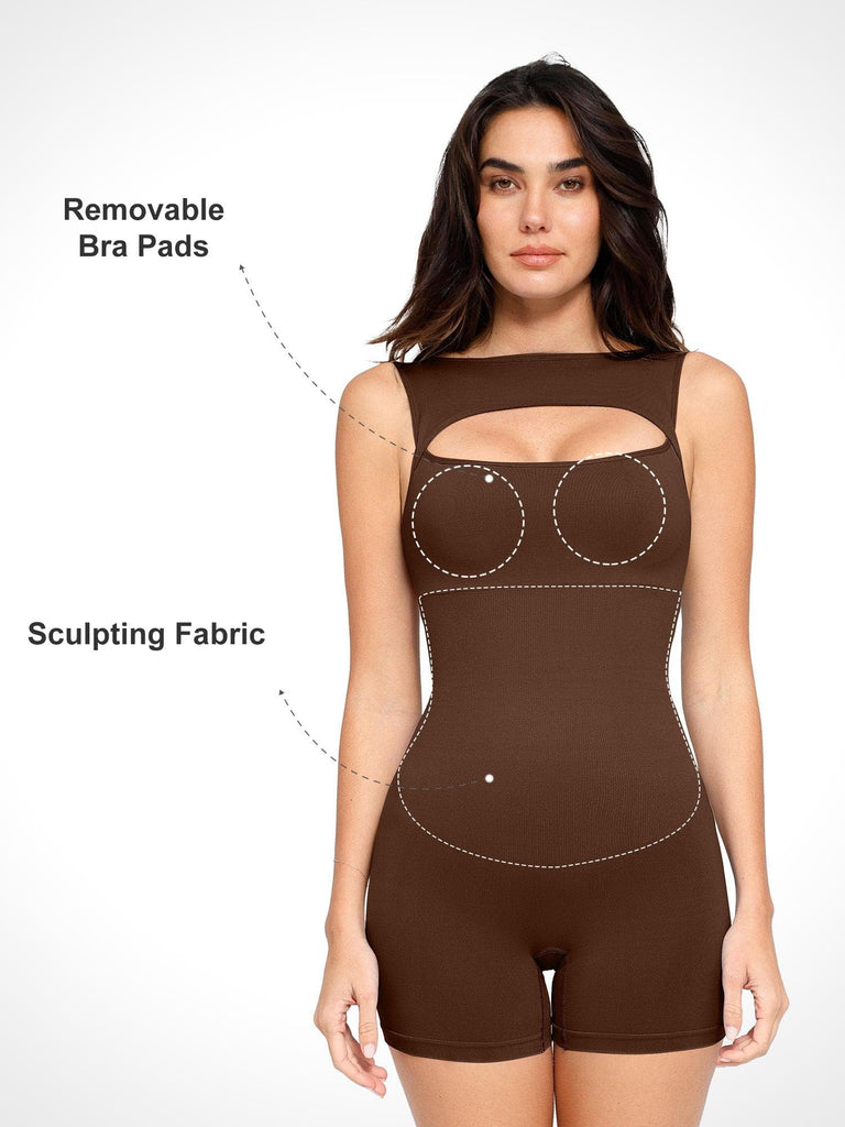 Popilush? Seamless Tummy Control Cut-Out Romper