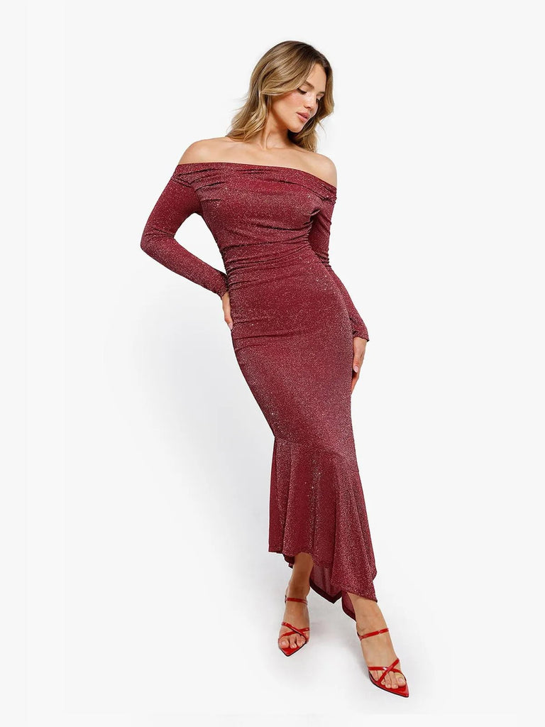 new-arrivals-shapewear-metallic-knit-long-sleeve-slim-mermaid-maxi-dress-35126850584752.webp