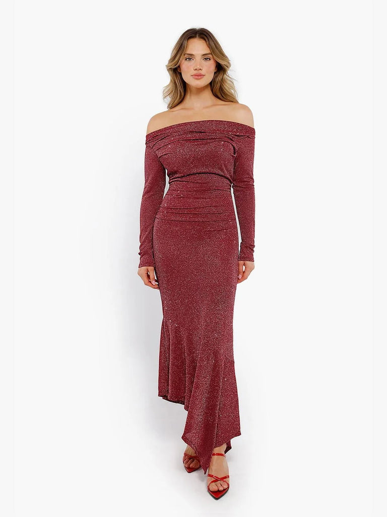 new-arrivals-shapewear-metallic-knit-long-sleeve-slim-mermaid-maxi-dress-red-s-mt240101-rd3p-s-35126850519216.webp