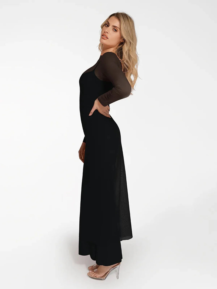 The Popilush Long Sleeve Sheer Mesh Maxi Cover Up