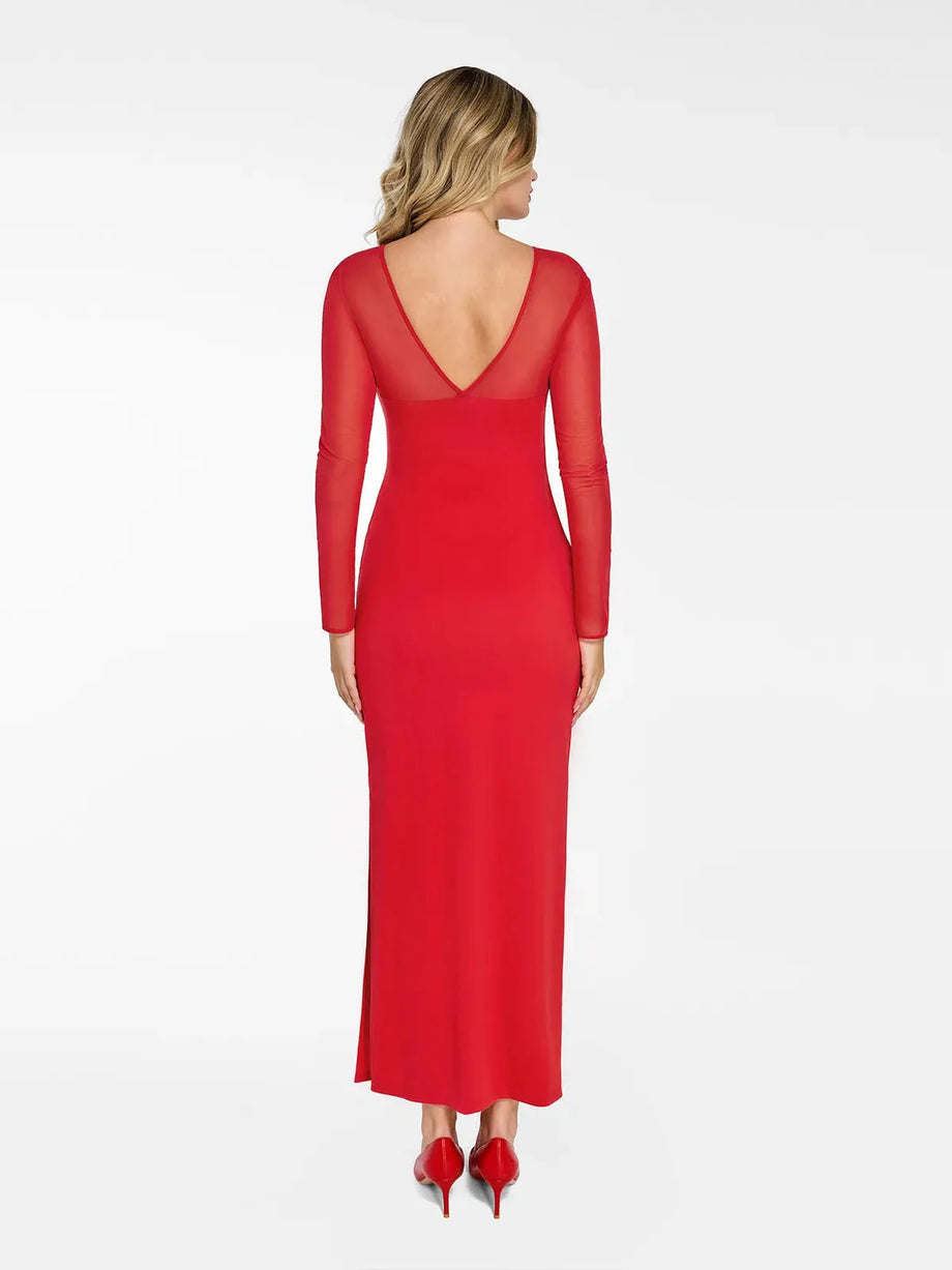 Sheer mesh maxi dress on sale
