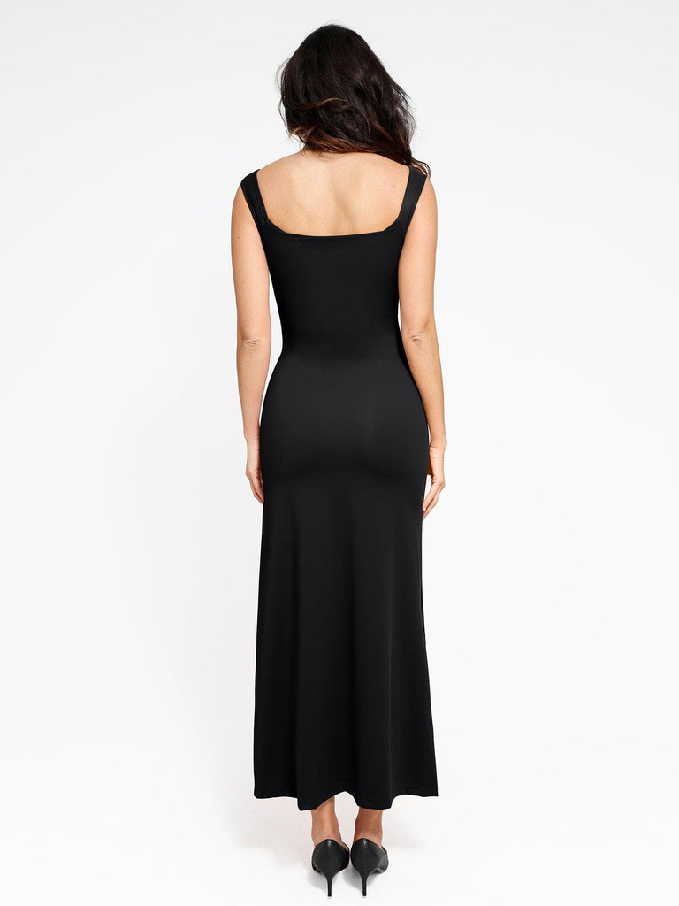 Popilush? Built-in Shapewear Off Shoulder Split Maxi Dress