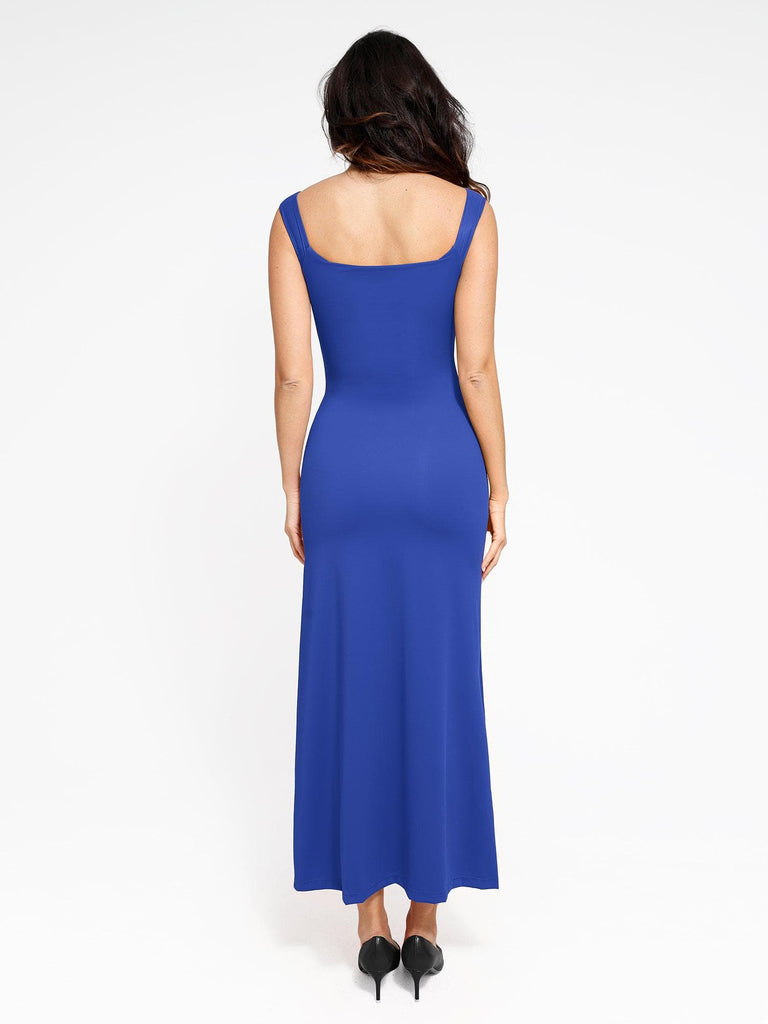 Popilush? Built-in Shapewear Off Shoulder Split Maxi Dress