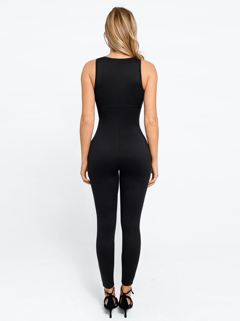 Popilush? Sleeveless Shapewear Zip Front Jumpsuit