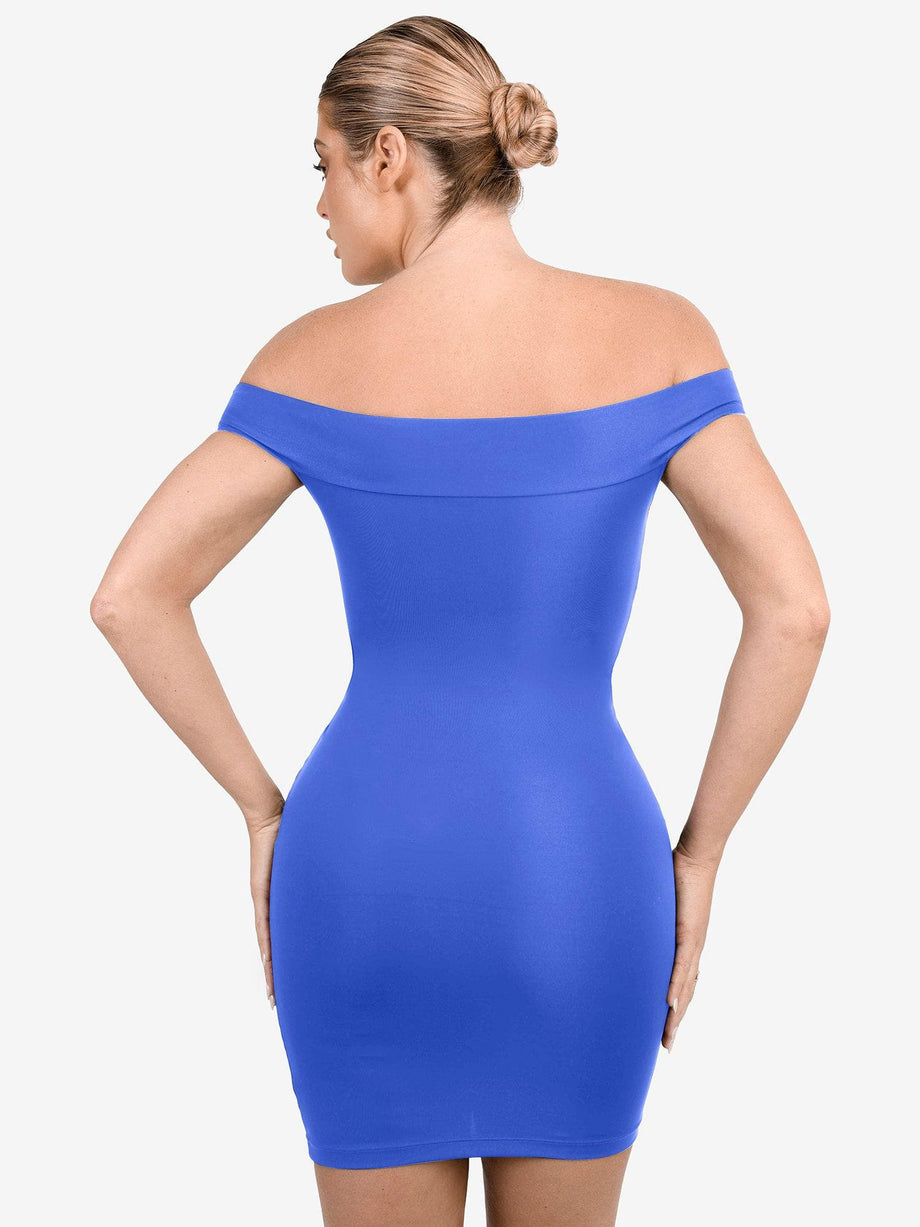 Built-In Shapewear One Shoulder Cutout Mini Dress