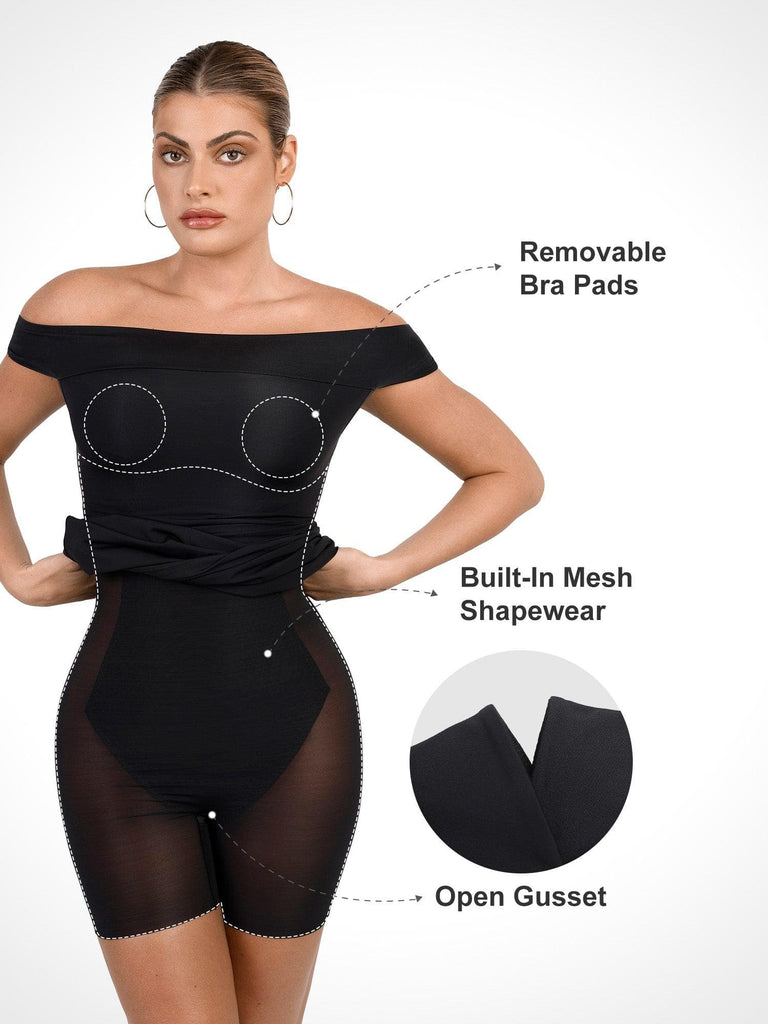 Popilush? Built-In Shapewear OffShoulder Mini Dress