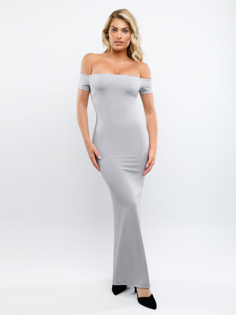 Popilush? Built-In Shapewear One Shoulder Maxi Dress