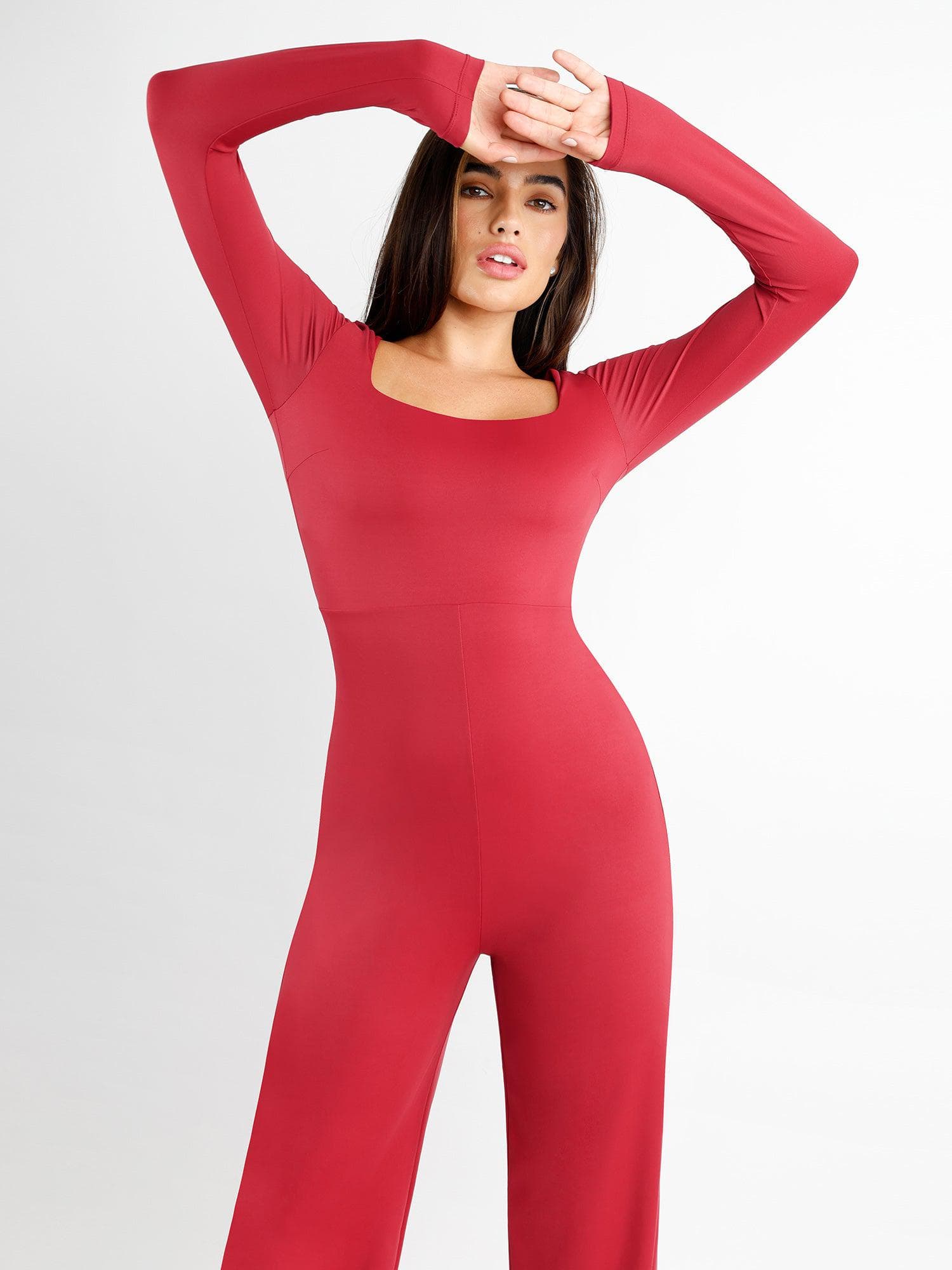 PUMIEY Jumpsuits for Women Square Neck Long Sleeve Bangladesh